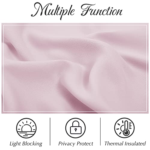 StangH White Velvet Curtains & Pink Pom Pom Blackout Curtains