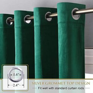 StangH Emerald Green Velvet Curtains & Pom Pom Blackout Curtains