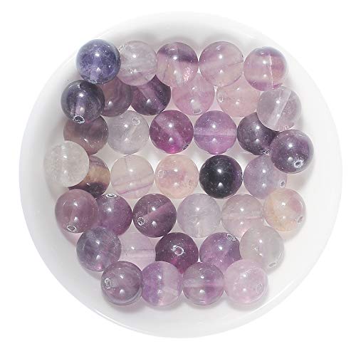 8mm Natural Purple Fluorite Gemstone Round Loose Beads Crystal Stone Bracelet Necklace Accessories Crafts for Jewelry Making DIY,1 Strand 15"