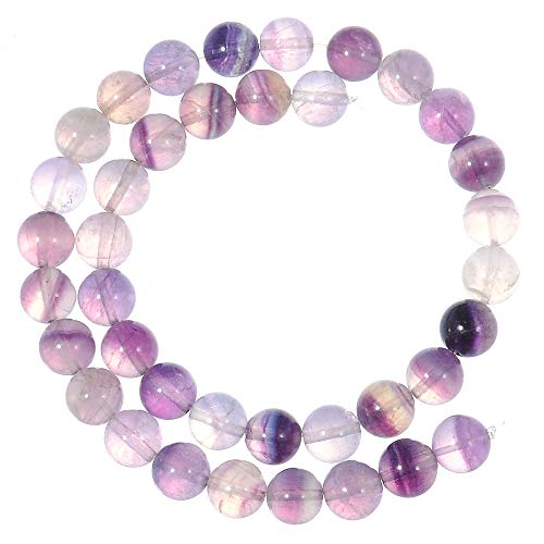 8mm Natural Purple Fluorite Gemstone Round Loose Beads Crystal Stone Bracelet Necklace Accessories Crafts for Jewelry Making DIY,1 Strand 15"