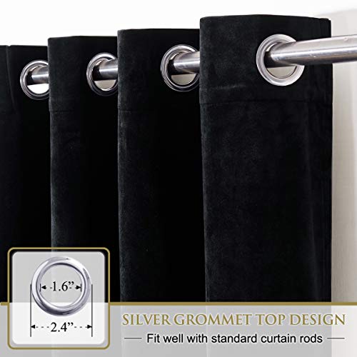 StangH Black Velvet Curtains & Short Blackout Curtains