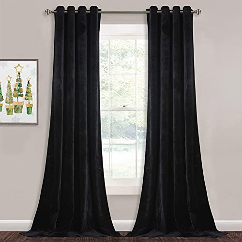 StangH Black Velvet Curtains & Short Blackout Curtains