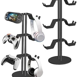 Ahomiwow Controller Holder Display Storage 3 Tier Hook for Desk Organizer Stand Hanger Neat Game Controller Hangers for All Universal PC Accessories Easy Assembly Space Save