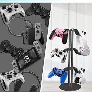 Ahomiwow Controller Holder Display Storage 3 Tier Hook for Desk Organizer Stand Hanger Neat Game Controller Hangers for All Universal PC Accessories Easy Assembly Space Save