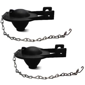 toilet flapper replacement kit high performance universal toilet tank flapper with stainless chain & hook, long lasting rubber, easy to install black 2inch 2pc