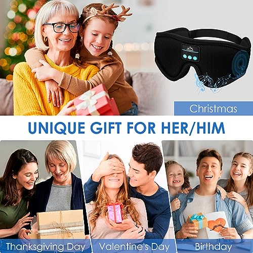 Sleep Eye Mask Bluetooth Headphones - 3D Bluetooth 5.2 Headband Sleeping Headphones Comfy Side Sleeping Cool Tech Gadgets Stocking Stuffers for Men Women Wife Husband Dad Mom Father Mother Teens