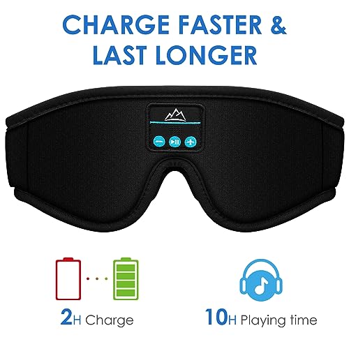 Sleep Eye Mask Bluetooth Headphones - 3D Bluetooth 5.2 Headband Sleeping Headphones Comfy Side Sleeping Cool Tech Gadgets Stocking Stuffers for Men Women Wife Husband Dad Mom Father Mother Teens