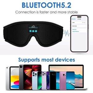 Sleep Eye Mask Bluetooth Headphones - 3D Bluetooth 5.2 Headband Sleeping Headphones Comfy Side Sleeping Cool Tech Gadgets Stocking Stuffers for Men Women Wife Husband Dad Mom Father Mother Teens