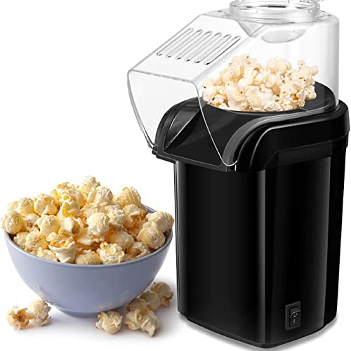 Hot Air Popcorn Popper Maker, Electric Hot Air Popcorn Popper Corn Popcorn Machine for Healthy Oil Free Popcorn