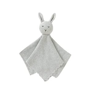 hadetoto baby lovely cotton security blanket bunny comforter blanket soft knit babies lovies toys for newborn boys girls gifts, grey