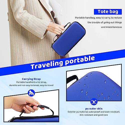 HYPERCASE Blue Hard Carrying Case Compatible with Nintendo Switch Lite, Portable Switch Travel Carry Case for Boys Girls with 8 Game Card Slots, TPU Glitter Shell, Screen Protector and 2 Jelly Caps.