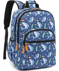 leaper water-resistant shark laptop backpack travel bag college backpack laptop bag satchel dark blue