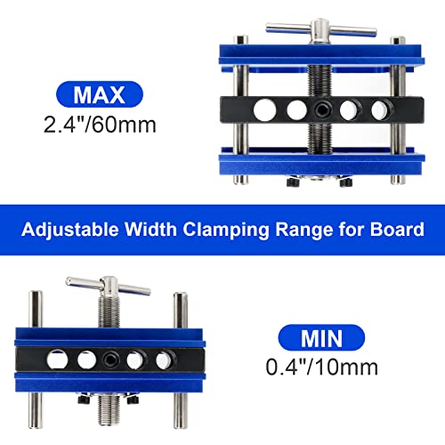 Fragraty Dowel Jig, Self Centering Dowel Jig Kit With 6 Drill Guide Bushings, Adjustable Width Doweling Jig Kit for Straight Holes Woodworking Locator Joints Tools, Blue (D888)