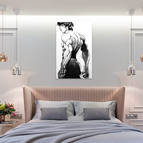 BLUDUG Japanese Anime Baki The Grappler Poster Hanma Baki Poster (5) Canvas Painting Wall Art Poster for Bedroom Living Room Decor24x36inch(60x90cm)