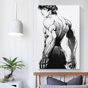 BLUDUG Japanese Anime Baki The Grappler Poster Hanma Baki Poster (5) Canvas Painting Wall Art Poster for Bedroom Living Room Decor24x36inch(60x90cm)