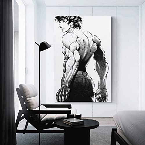 BLUDUG Japanese Anime Baki The Grappler Poster Hanma Baki Poster (5) Canvas Painting Wall Art Poster for Bedroom Living Room Decor24x36inch(60x90cm)