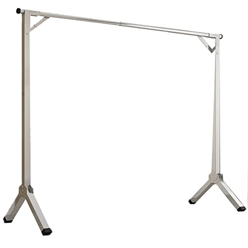 AZHANGYB Clothes Drying Rack, Collapsible Laundry Rack Stand Garment Drying Station with Wheels and Hooks, Indoor-Outdoor Use, for for Bed Linen, Clothing, Socks, Scarves (Single Pole 1.6m)