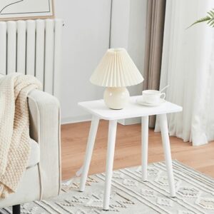 apicizon small side table, accent wooden end table, modern nightstand bedside table for bedroom, living room, small spaces, nursery, easy assembly, white