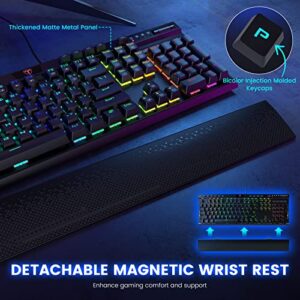 RisoPhy Pro Wired Mechanical Gaming Keyboard, Hot Swappable Red Switches Mechanical Keyboard, Linear & Silent, RGB Backlit, Programmable Macro, Magnetic Wrist Rest, Media Control (Limited Edition)