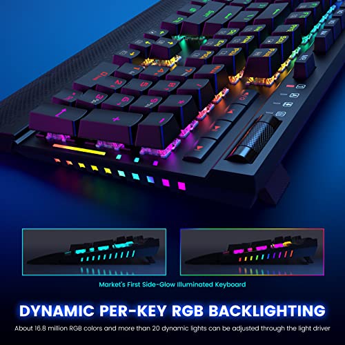 RisoPhy Pro Wired Mechanical Gaming Keyboard, Hot Swappable Red Switches Mechanical Keyboard, Linear & Silent, RGB Backlit, Programmable Macro, Magnetic Wrist Rest, Media Control (Limited Edition)