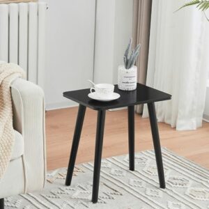 apicizon small end table, accent wooden side table, modern nightstand bedside table for bedroom, living room, small spaces, nursery, easy assembly, black