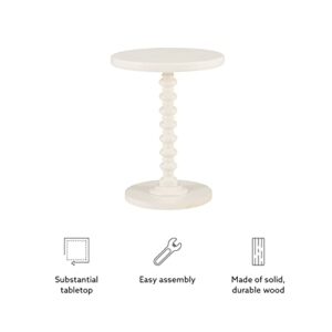 Powell White Tarkin Round Turned Spindle Pedestal Side Accent Table