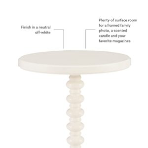 Powell White Tarkin Round Turned Spindle Pedestal Side Accent Table