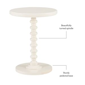 Powell White Tarkin Round Turned Spindle Pedestal Side Accent Table