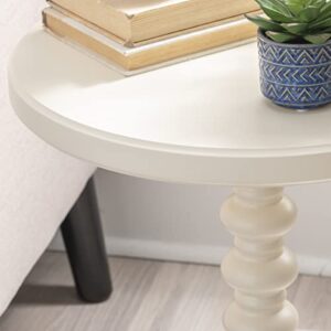 Powell White Tarkin Round Turned Spindle Pedestal Side Accent Table