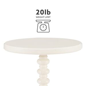 Powell White Tarkin Round Turned Spindle Pedestal Side Accent Table