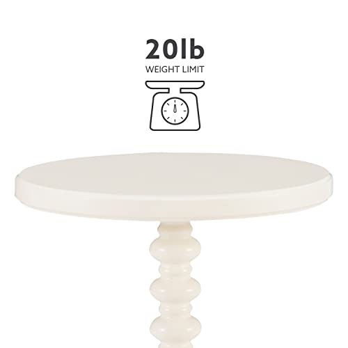 Powell White Tarkin Round Turned Spindle Pedestal Side Accent Table