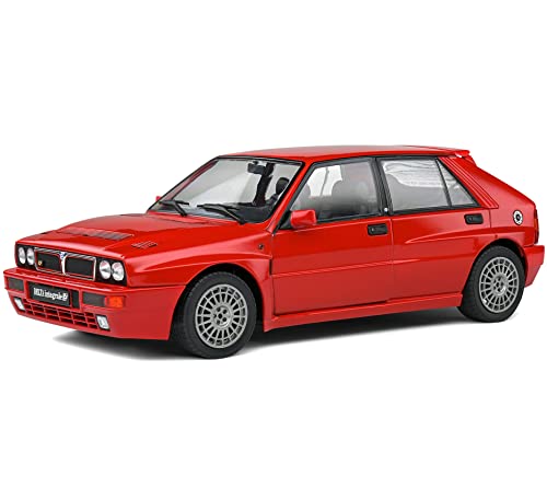 1991 Lancia Delta HF Integrale Rosso Corsa Red 1/18 Diecast Model Car by Solido S1807801