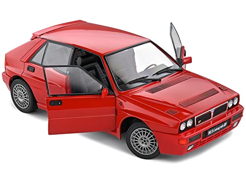 1991 Lancia Delta HF Integrale Rosso Corsa Red 1/18 Diecast Model Car by Solido S1807801