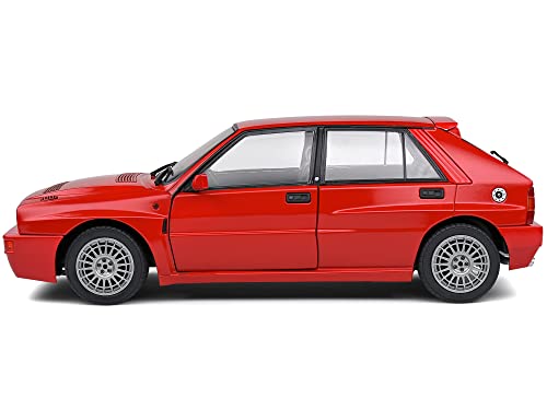 1991 Lancia Delta HF Integrale Rosso Corsa Red 1/18 Diecast Model Car by Solido S1807801