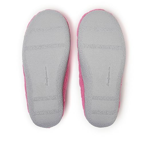 Dearfoams Women's Leslie Washable Memory Foam Terry Clog with Wide Widths Slipper, Paradise Pink, 7-8