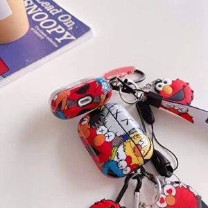 WAGDOD Fancy Funny Personalised and Unique IMD Process TPU Soft AirPod Case, with Lanyard Keychain AirPod 1/2 Case Cover