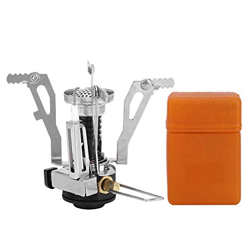 Portable Camping Stove,Foldable Outdoor Survival Integrated Furnace Burners Mini Backpacking Stove for Outdoor Camping Hiking Cooking Traveling BBQ Picnic