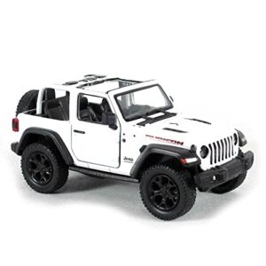 showcasts for jeep wrangler rubicon 2018 white open top convertible 1/34 scale diecast car