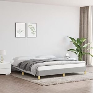 inlife california king size bed frame,fabric platform bed frame with wooden legs california king size bed frame strong wooden slats support,no spring box needed,easy to assemble light gray 72"x83.9"