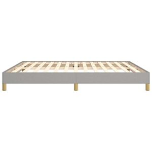 INLIFE California King Size Bed Frame,Fabric Platform Bed Frame with Wooden Legs California King Size Bed Frame Strong Wooden Slats Support,No Spring Box Needed,Easy to Assemble Light Gray 72"x83.9"