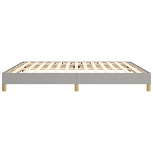 INLIFE California King Size Bed Frame,Fabric Platform Bed Frame with Wooden Legs California King Size Bed Frame Strong Wooden Slats Support,No Spring Box Needed,Easy to Assemble Light Gray 72"x83.9"