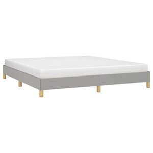 INLIFE California King Size Bed Frame,Fabric Platform Bed Frame with Wooden Legs California King Size Bed Frame Strong Wooden Slats Support,No Spring Box Needed,Easy to Assemble Light Gray 72"x83.9"