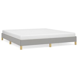 INLIFE California King Size Bed Frame,Fabric Platform Bed Frame with Wooden Legs California King Size Bed Frame Strong Wooden Slats Support,No Spring Box Needed,Easy to Assemble Light Gray 72"x83.9"