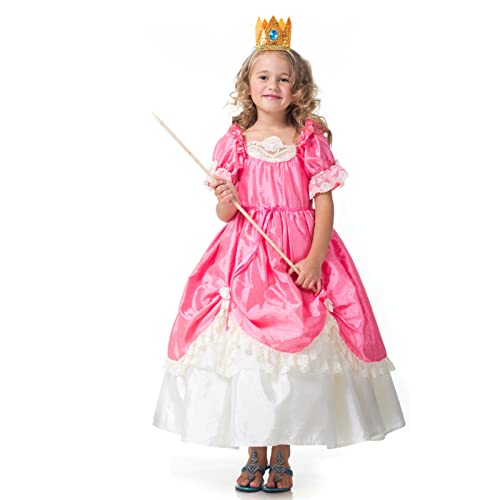 Girls Princess Costume Accessories Crown Earrings Gloves Halloween Dress Up Birthday Party Supplies for Peach