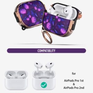 GuarzFun case for AirPods Pro 2 & AirPod Pro, AirPod Pro case with Lock, AirPod Pro 2 case for Women Man (Purple Butterfly)