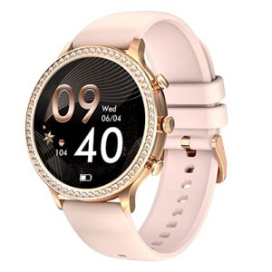 smart watch for women make/answer call female health/heart rate/blood pressure/blood oxygen monitor message push fitness watch with step counter activity tracker compatible with android ios phone