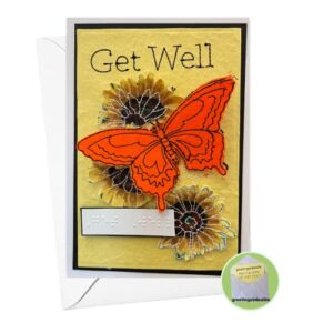 greetingsinbraille | handmade handcrafted for blind people & visually impaired gift | get well (3d applique, stitched)