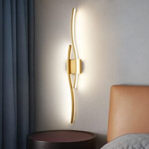 fang yan mei led wall light,modern gold wall sconce 32inch 4000k natural light vanity lights over mirror for bedroom,living room,hallway