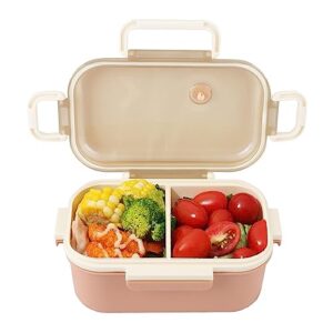 tinaforld large salad container for lunch - better adult bento lunch box 1000ml,3-compartment tray 2-layer, stackable, bpa-free