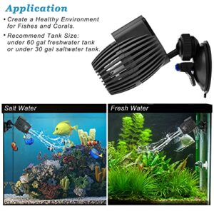 DOMICA Aquarium Wave Maker Powerhead 480GPH 3W, Submersible Power Head Pump with Suction Base, Water Circulation for Freshwater or Saltwater Fish Tanks